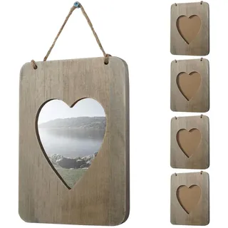 MCW Bilderrahmen Shabby-Look herz Grau , Holz , 13x26x2 cm , Bilder & Rahmen, Bilderrahmen, Holzrahmen