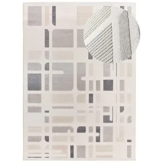 Atticgo Webteppich creme Flora 200/290 cm , Textil , Grafikmuster , Rechteckig , 200x290 cm , Oeko-Tex® Standard 100 , antistatisch, für Fußbodenheizung geeignet, leicht zusammenrollbar , Teppiche und Böden, Teppiche
