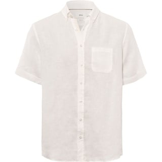 BRAX Herren Style Dan U Linen Garment DYE Herrenhemd aus sommerlichem Leinen mit Button Down Kragen Hemd, White, XXXL