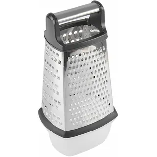 Edelstahl Küchenreibe mit Auffangbehälter Vierkantreibe Raspel Reibe