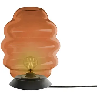 s.luce Tischlampe Echos Braun Ø 25cm , Glas , Oval , E27 , 25x31x25 cm , Lampen & Leuchten, Innenbeleuchtung, Tischlampen