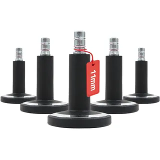 HJH Office 619043 Bodengleiter Bürostuhl STATO-M, Stift 11mm Schwarz/Chrom robuste Gleiter für weiche Böden