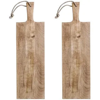 Butlers Tapasbrett (2er Set) La Bodega , Braun , Holz , 18x2x60 cm , Geschirr, Tischkultur & Serviergeschirr, Servierplatten