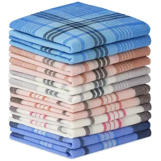 URAQT Stoff Taschentücher Herren, 12 Stück Baumwolle Herrentaschentücher Stofftaschentuch, Traditionelle Männertaschentücher Handkerchief, 35cm x 35cm