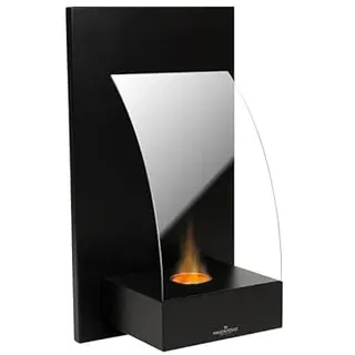 Avilia Schwarzer Bioethanol-Kamin aus Metall und gehärtetem Glas – ideal für die Schaffung Einer romantischen Atmosphäre, modern und elegant, mit umweltfreundlichen Brennstoffen und ohne Rauch und