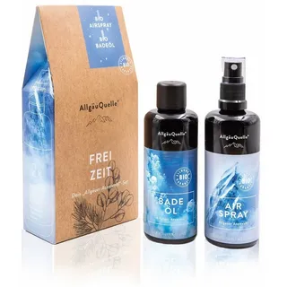 AllgäuQuelle Bio Geschenk-Set mit Bio-√ñle, Raumspray Badeöl, Eukalyptus, Salbei, Minze und Cajeput 200 ml