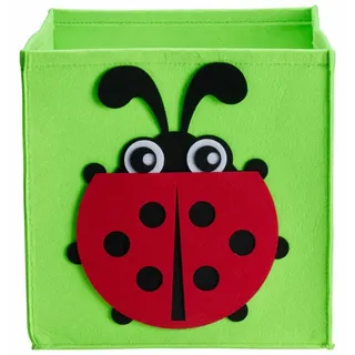 HOWHOMELY | Spielzeugkiste - Aufbewahrungsbox - grün - rot - 30 x 30 cm - Regalbox - Kinderzimmer - für Spielzeug - Grün, Rot