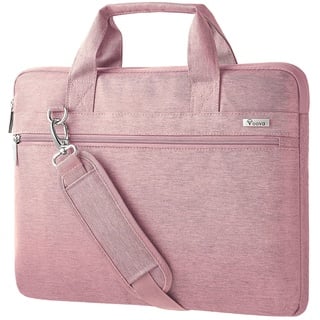 Voova Laptoptasche Damen Notebook 17 17,3 Zoll Laptop Tasche Umhängetasche Tragetasche 360° Schutz Wasserdicht Stoßfest Notebooktasche 17.3 Rosa