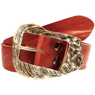 Rettungsring Gürtel Ledergürtel, mit austauschbarer Schließe »Dornschließe Muschel«, rot