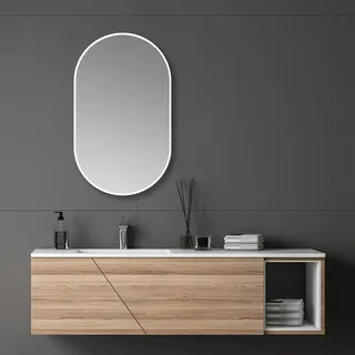 Talos Design Spiegel oval 45 x 75 cm Weiß