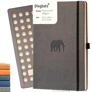 Dingbats* Notebooks Dingbats* - Tierwelt Notizbuch A4 Kariert - Hardcover PU Leder Journal für Arbeit, Reisen - Tasche, Elastischer Verschluss, Stifthalter, Lesezeichen