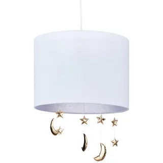 Relaxdays Kinderzimmer-Hängelampe , Weiß , Metall, Textil , E27 , 35x168x35 cm , Lampen & Leuchten, Kinderzimmerlampen