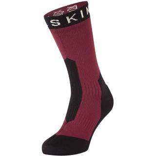 SEALSKINZ Stanfield Socken, wasserdicht, für extrem kalte Bedingungen, halbhoch, rot-schwarz, Größe L