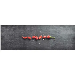 vidaXL Küche Bodenmatte Waschbar rutschfest Fußmatte Läufer Flurteppich Teppich Küchenläufer Teppichläufer Küchenteppich Pfeffer 60x180cm