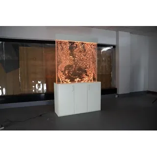 Trennwand Regal Schrank Wasserwand Säule Wände Waterwall LED 120x200 Wasserwände - Transparent