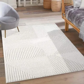 Carpet City »LOUNGE 0632« rechteckig 15 mm Höhe Kurzflor-Teppich Modern, Hoch-Tief-Struktur, Wohnzimmer, Schlafzimmer,