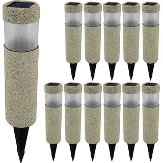 monzana Monzana® LED Solarlampe Außen 12er Set Wetterfest IP44 Erdspieß Solar Boden Garten Balkon