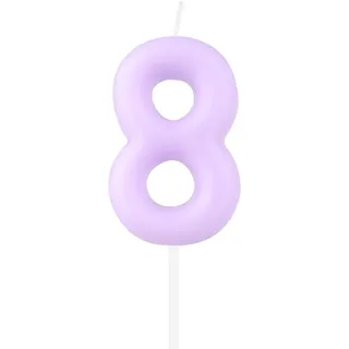 Macaron lila Zahl 8 Kerzen, lila Kerzen zum 8th Geburtstag, Macaron Happy Birthday Kerze für Kuchen, süße Kuchendekoration, Macaron lila Tortenaufsatz für Mädchen Jungen Geburtstagsdekorationen