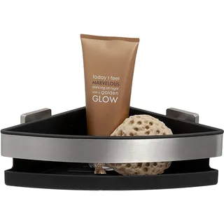 Tiger Dock Duschkorb, Premium-Duschablage aus gebürstetem Edelstahl, Eckversion, mit herausnehmbaren Einsatz, B x H x T: 22 x 8 x 22 cm