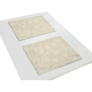 Platzset ADAM "Flower Cuvée" Gr. 1, beige (naturweiß), B:30cm L:40cm, Obermaterial: 100% Baumwolle, Platzsets, Platzset