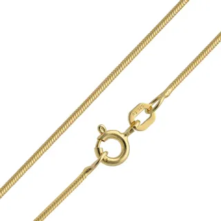 trendor Feine Schlangenkette 925 Silber Vergoldet Kette Damen 1,1 mm zauberhafter Halskette für Frauen, elegante Geschenkidee 15695-45 45 cm