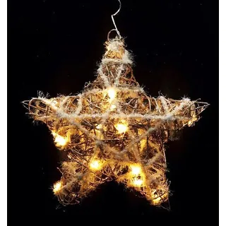 Kreuzschlitz Weihnachten Weiß und Gold Schnee 40cm - 20 Lichter LED Hot +