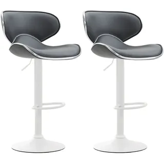 CLP Barhocker 2er Set 46 x 88 x 49 cm Kunstleder grau/Metall