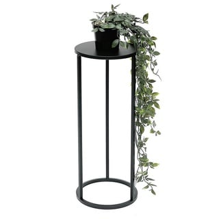 DanDiBo Ambiente DanDiBo Blumenhocker Metall Schwarz Rund 50 cm Blumenständer Beistelltisch 96316 S Blumensäule Modern Pflanzenständer Pflanzenhocker