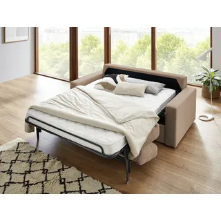 Atlantic Home Collection Schlafsofa »Rolando, B: 196 cm, Liegefl. 140x190 cm« mit komfortabler Matratze, Dauerschlafsofa, braun
