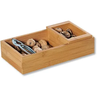 KESPER Nussschale mit Nussknacker Bambus Edelstahl B 30 x T 16 x H 7,5 cm Braun