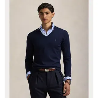 Polo Ralph Lauren für Herren. 710946142001 Waschbarer Wollpullover Slim Fit navy (S), Lässig, Wolle, Marine