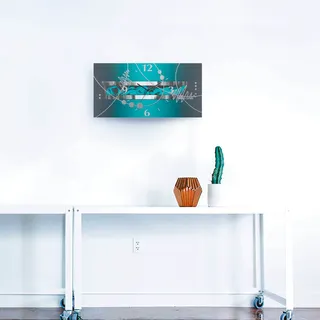 Artland Wanduhr »Silber abstrakt auf petrol« wahlweise mit Quarz- oder Funkuhrwerk, lautlos ohne Tickgeräusche, blau