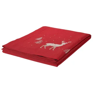 Tischdecke DREAMS "Hirsch, Weihnachtsdeko rot", rot, B:130cm L:170cm, Polyester, Tischdecken, Tischdecke