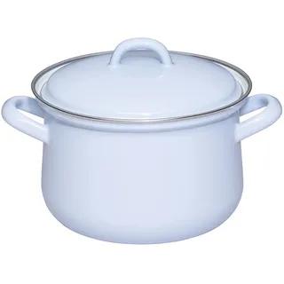 Riess, 0606-127, Fleischtopf mit Deckel 16cm, 1.5L, Emaille, CLASSIC Edition NATURE BLUE LIGHT, 1,054kg, 1.5 Liter, 23 x 17,7 x 11,3cm