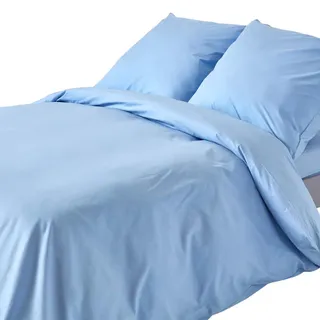 Homescapes Bettwäsche Perkal Fadendichte 200 , Blau , Textil , Rechteckig , 155x220 cm , Oeko-Tex® , Heimtextilien, Bettwäsche & Leintücher, Bettwäsche