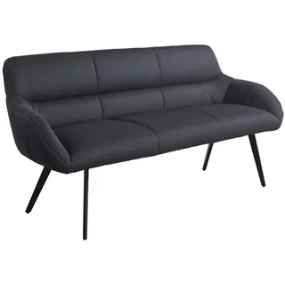 Novel Sitzbank , Grau, Schwarz , Metall, Textil , 182x86x66.5 cm , Esszimmer, Bänke, Sitzbänke, Polsterbänke