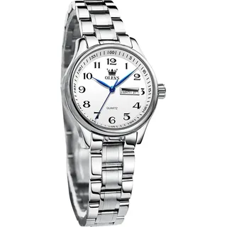 Damenuhr Analoge Leicht zu lesen Armbanduhr mit Kleines Gesicht Gold Silber Edelstahlband wasserdichte Day Date Uhr