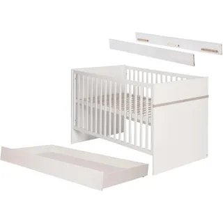 Roba Babybett -Set Moritz 70 x 140 cm , Weiß , Holzwerkstoff , 76x81x142.5 cm , Hergestellt in Europa , Babymöbel & Kindermöbel, Babyzimmer