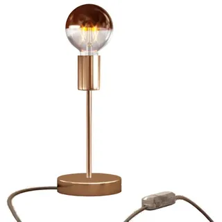 Creative Cables Alzaluce Half Cup Metall-tischlampe Mit 2-poligem Stecker - Dimmer - Copper - One Size