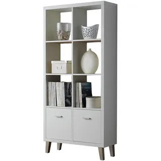 Kit Closet 2140060504 Regal, 6 Hohlräume, Holz, Serie Venezia, Weiß, 153 x 146 x 29 cm