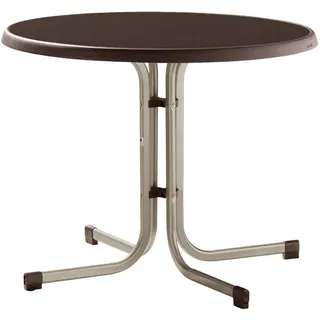 Sieger Gartentisch Rund Ø 86 x 72 cm champagner/schieferdekor mocca