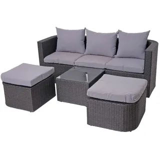 MCW Lounge-Set Anthrazit, Hellgrau , Holz , Gartenmöbel, Gartengarnituren, Gartenmöbel-Sets