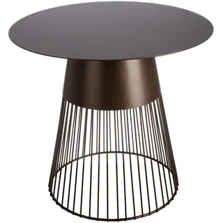 GILDE Beistelltisch Glarus - rund - Metall - Dunkelbraun - matt - Höhe 45cm x Ø 50cm - Tisch für den Wohnzimmer