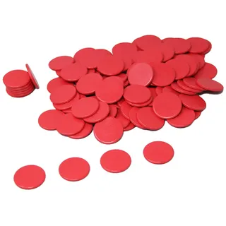 Wissner WISSNER® RE-Plastic Spielchips/Zählchips (100 Stück) ø 25mm – Rot