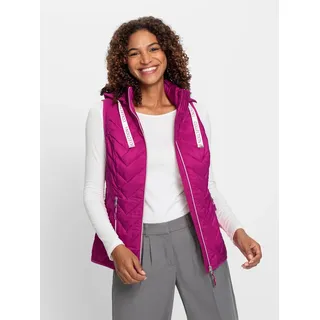 Steppweste CASUAL LOOKS, Damen, Gr. 48, pink (magenta), 100% Polyester, Wattierung:100% Polyester, unifarben, Westen Steppweste