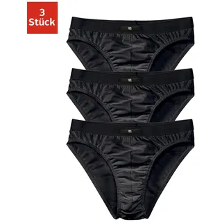 Slip H.I.S, Herren, Gr. 3XL, 3 Stk., schwarz, Jersey, Obermaterial: 95% Baumwolle, 5% Elasthan, unifarben, körpernah, Unterhosen Slip, mit H.I.S Logo vorn, Topseller