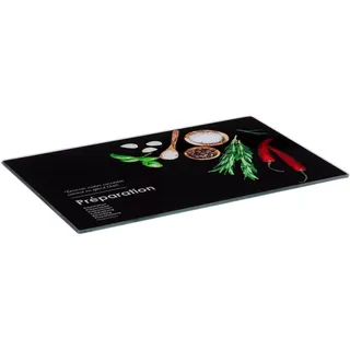 5 five simply smart 5five - schneidebrett 30x20cm "black edition" glas