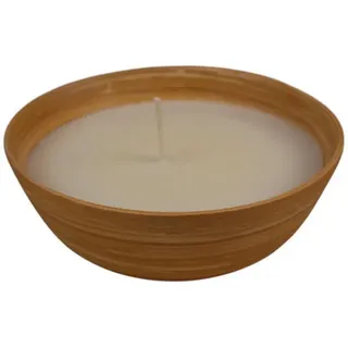 Ambia Home Outdoorkerze , Weiß, Hellbraun , Textil, Naturmaterialien, Paraffin , rund , 6.5 cm , Made in Eu , ohne Palmöl , Dekoration, Kerzen & Kerzenhalter