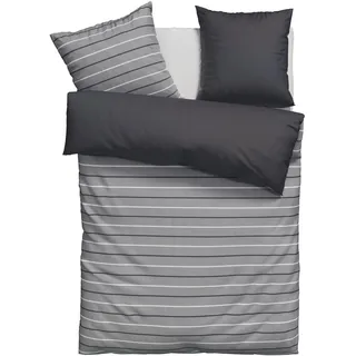 Bruno Banani Bettwäsche »Dana« 2 Stk. tlg. in Gr. 135x200 oder 155x220 cm, 100% Baumwolle, Renforcé, grau