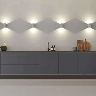 Loevschall Wandleuchte »Sekvens LED Wandleuchte, Wandlampe für Küche, Bad, Flur & Wohnzimmer« LED-Modul 1 Stk. Warmweiß Stilvoll & modern, Wasserdicht, Auf und ab Einstellbar, grau